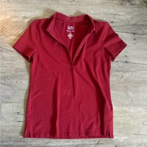 Red - Croft & Barrow - Women’s Classic Short Sleeve Polo - XS